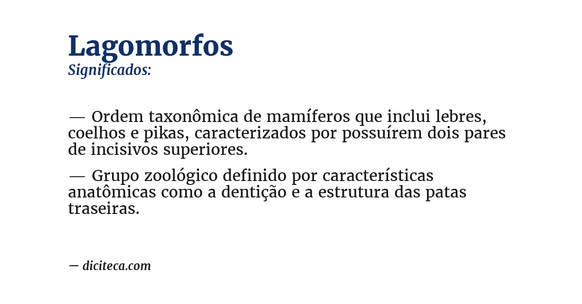 Significado de lagomorfos