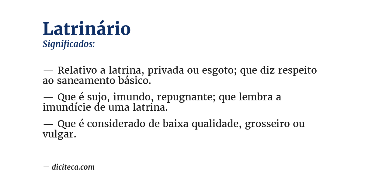 Significado de latrinário