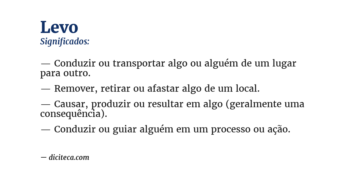 Significado de levo