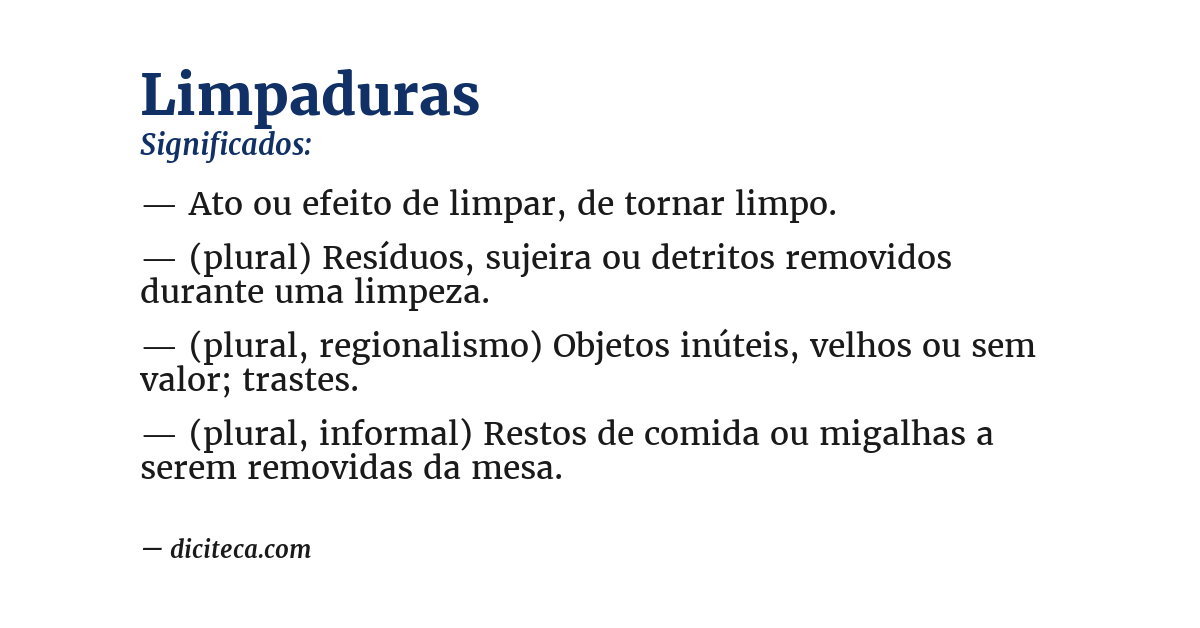 Significado de limpaduras