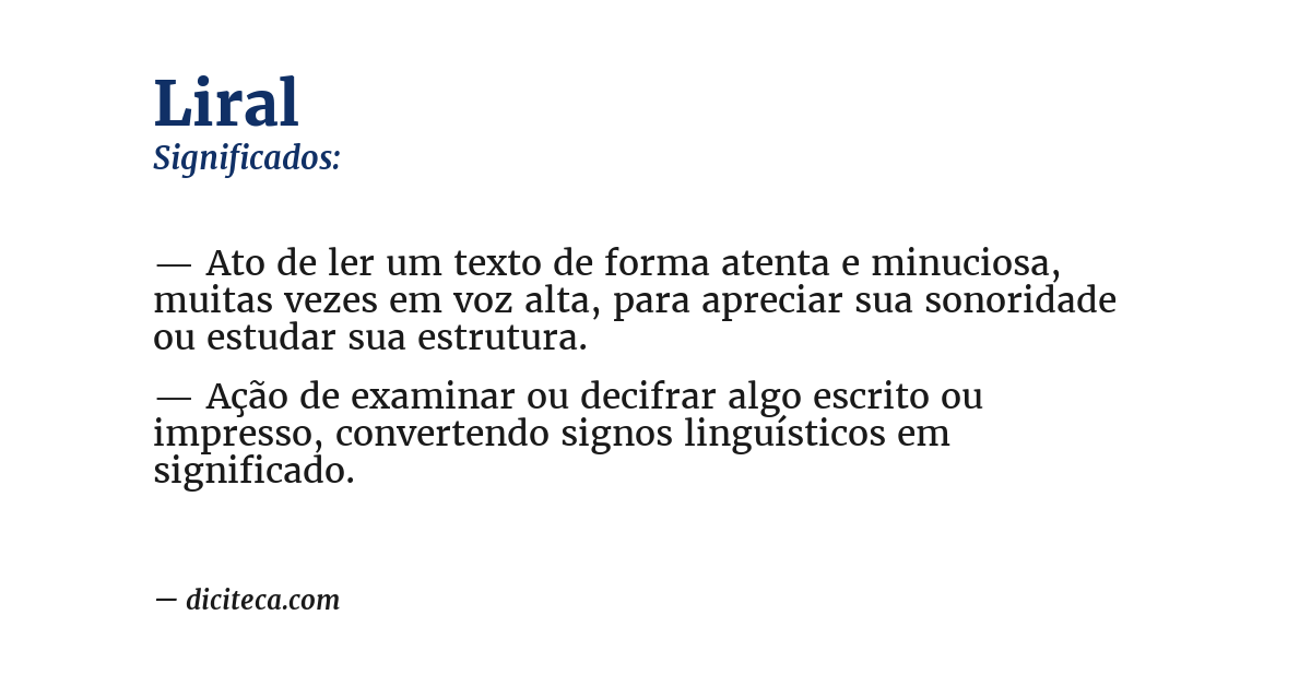 Significado de liral