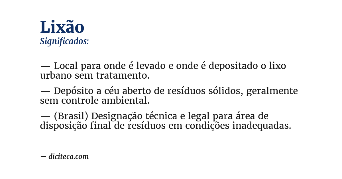 Significado de lixão