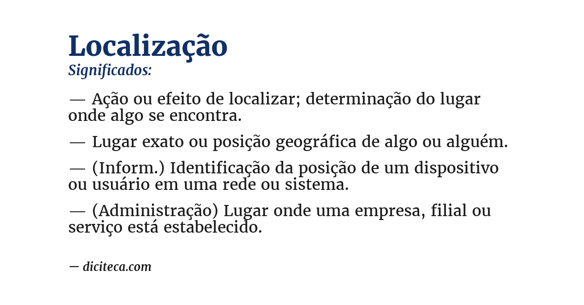 Significado de localização