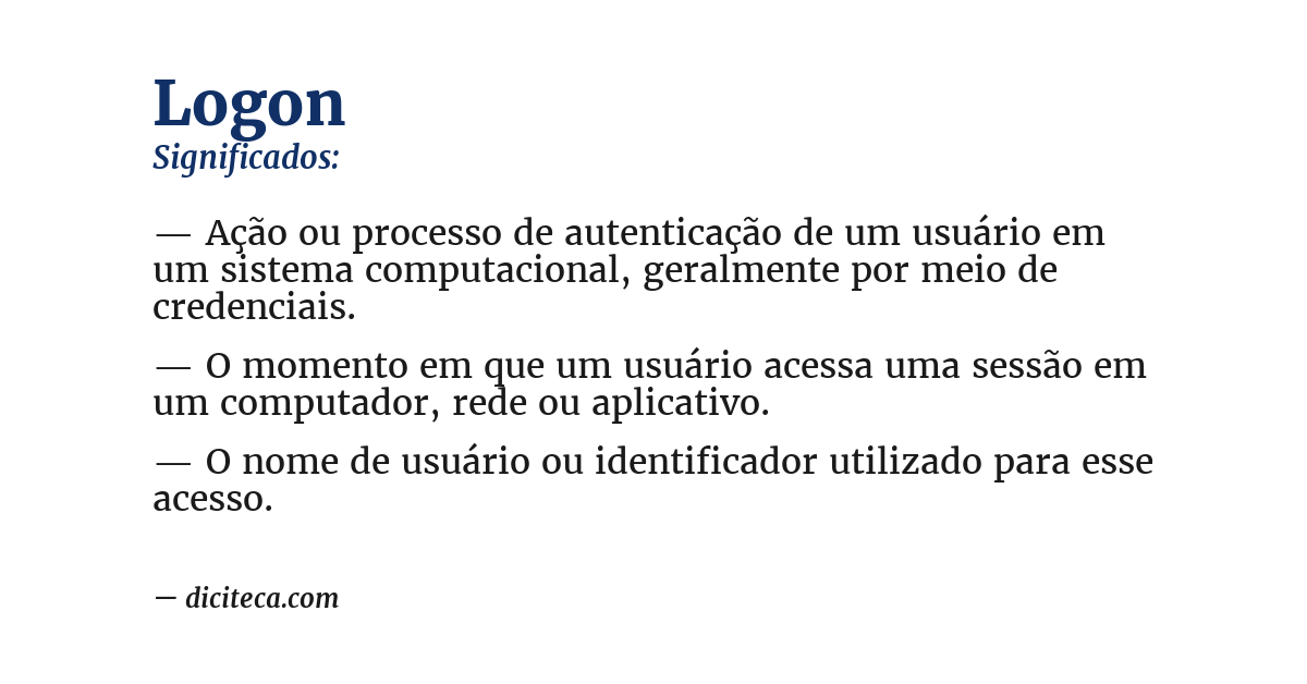 Significado de logon