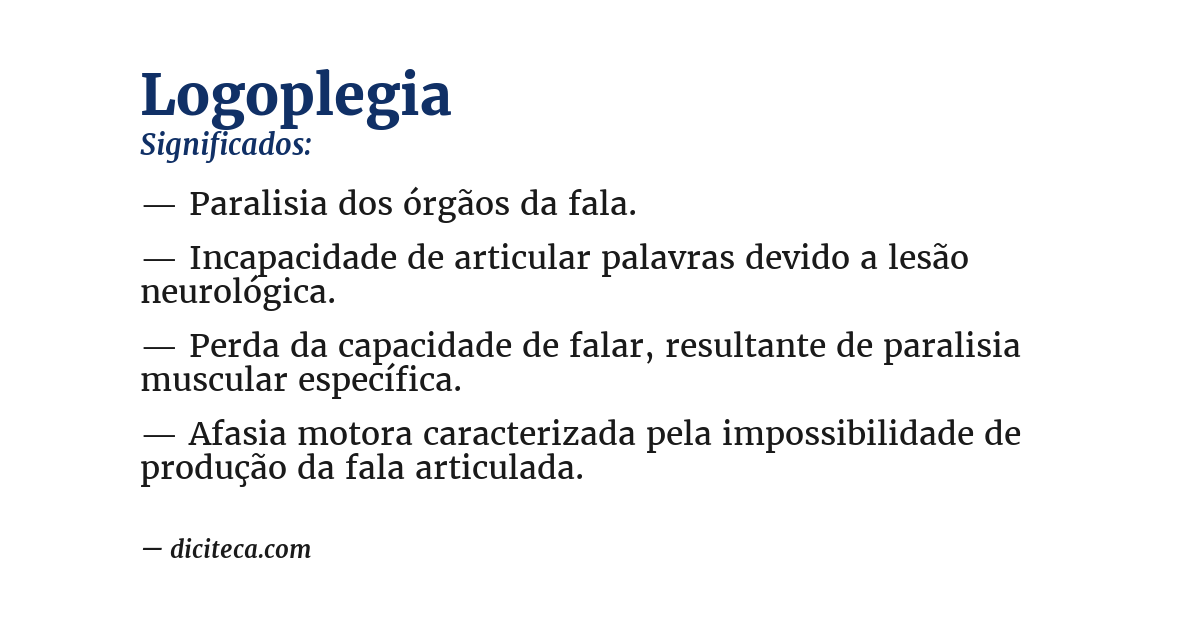 Significado de logoplegia