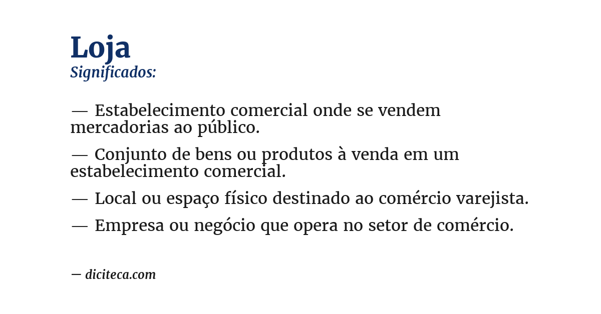 Significado de loja