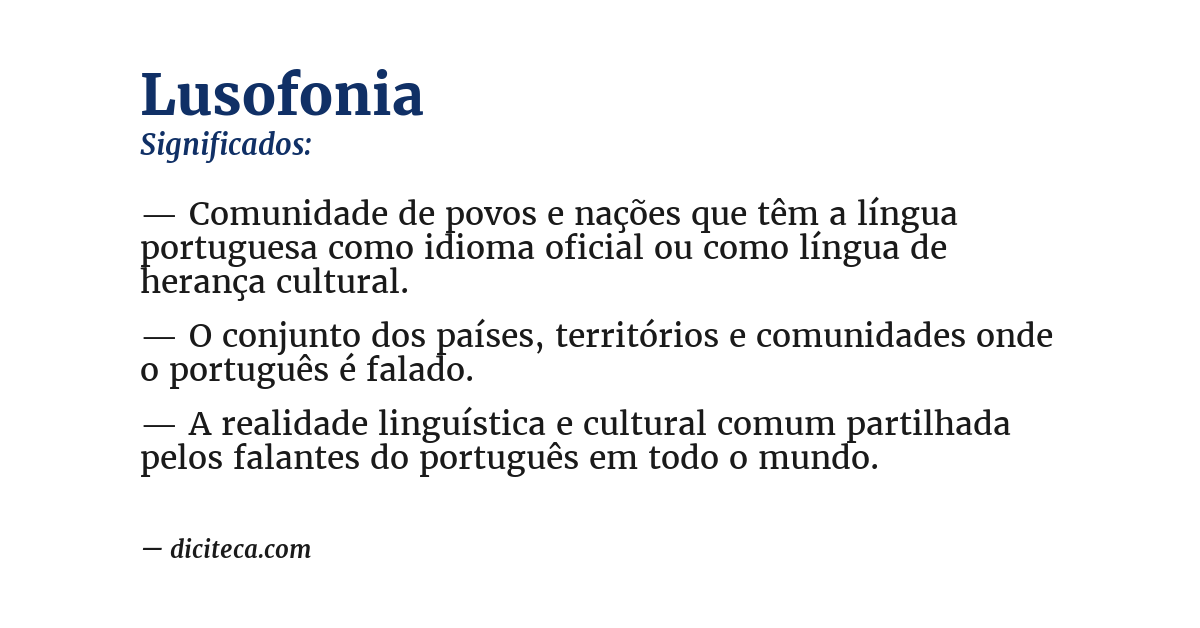 Significado de lusofonia