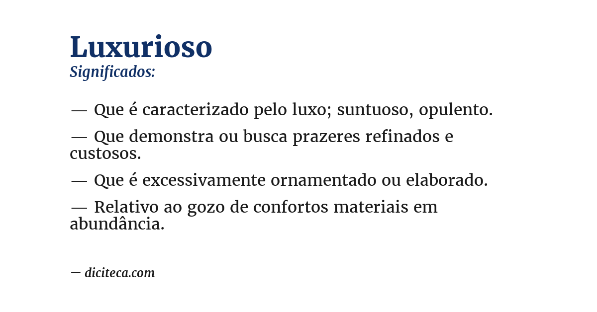 Significado de luxurioso