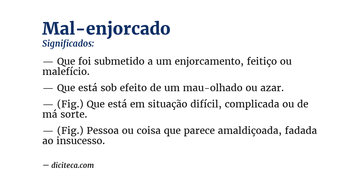 Significado de mal-enjorcado