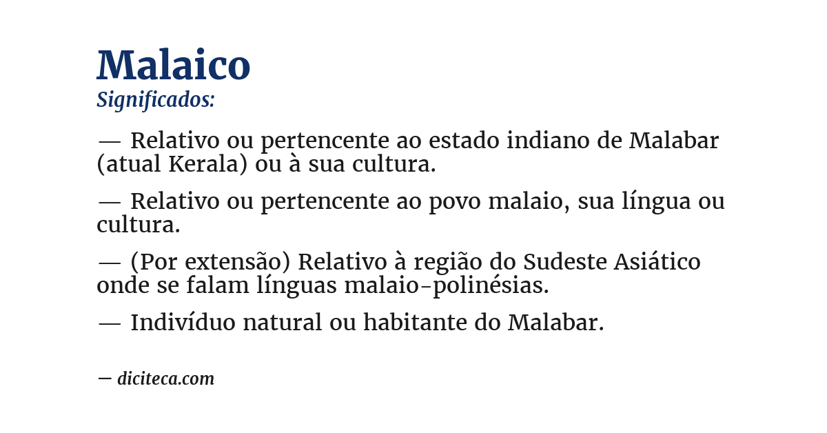 Significado de malaico