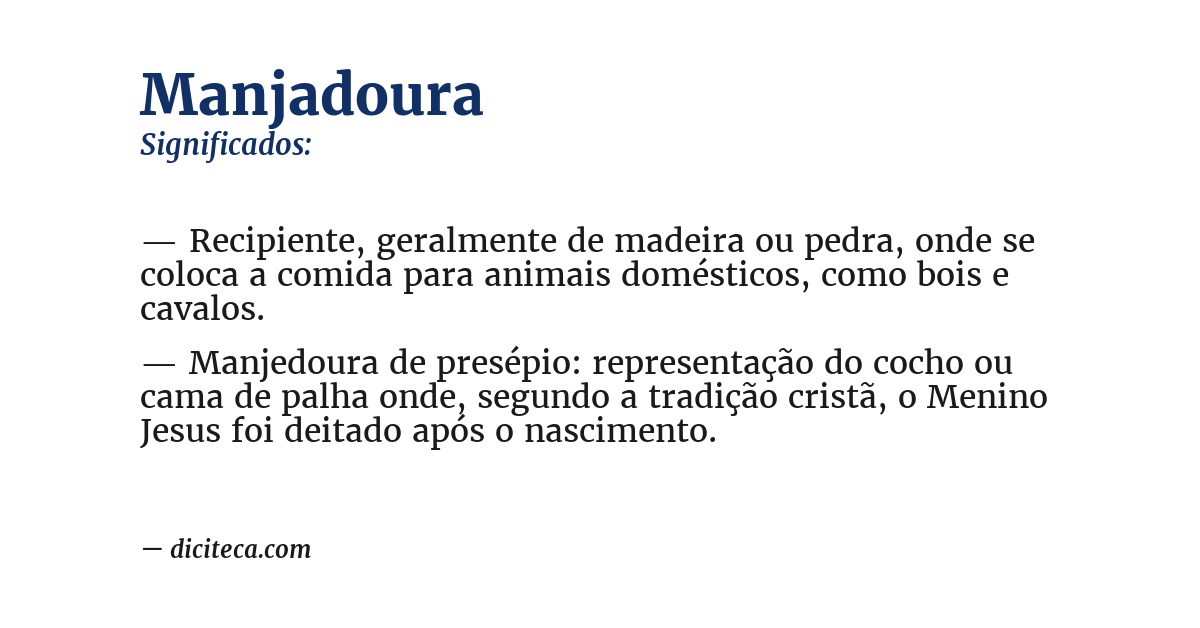 Significado de manjadoura