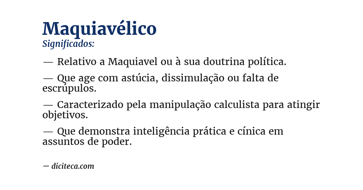 Significado de maquiavélico