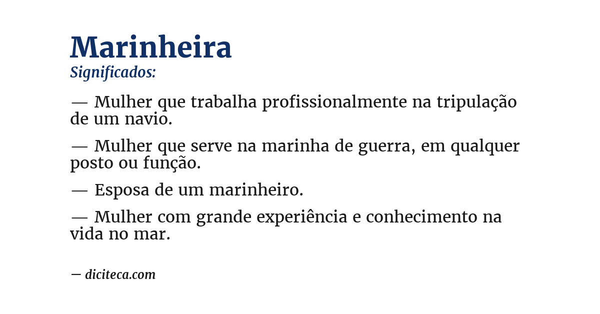 Significado de marinheira