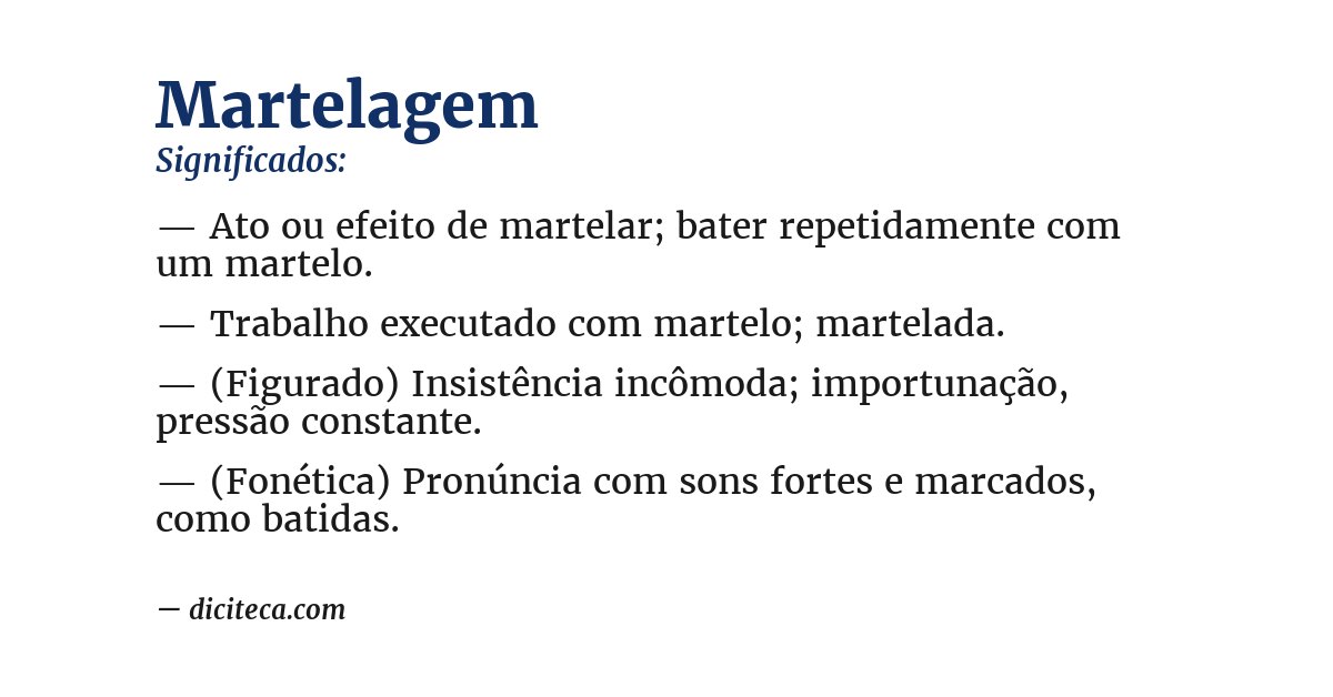 Significado de martelagem