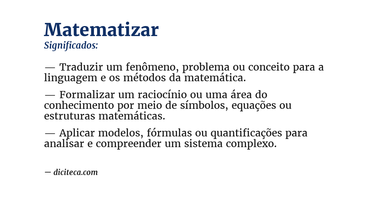 Significado de matematizar