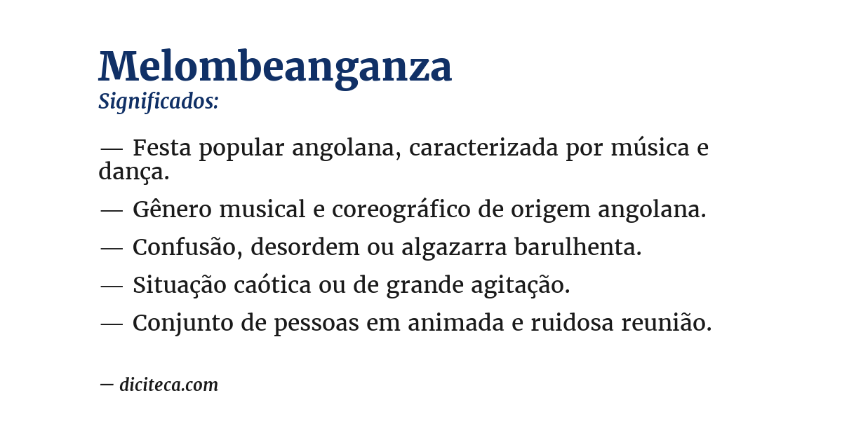 Significado de melombeanganza
