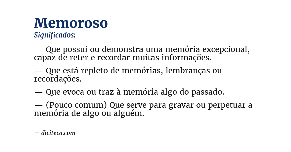 Significado de memoroso