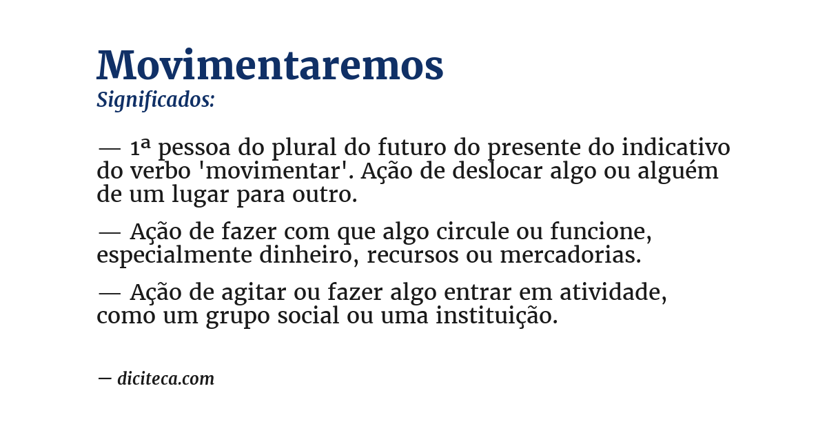 Significado de movimentaremos