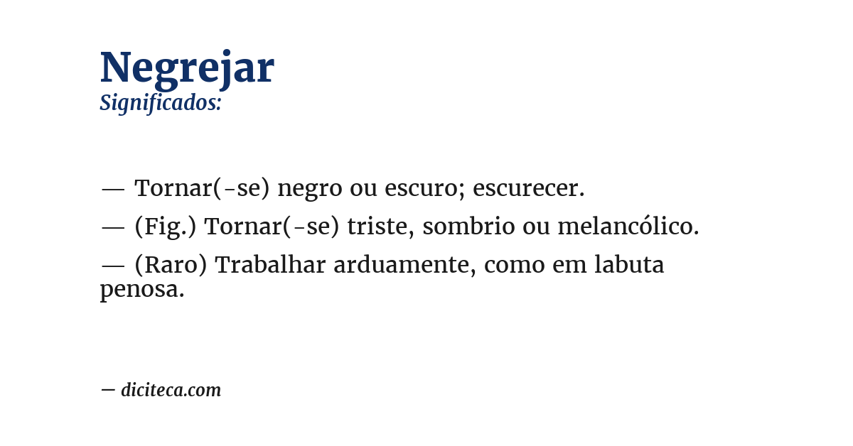 Significado de negrejar