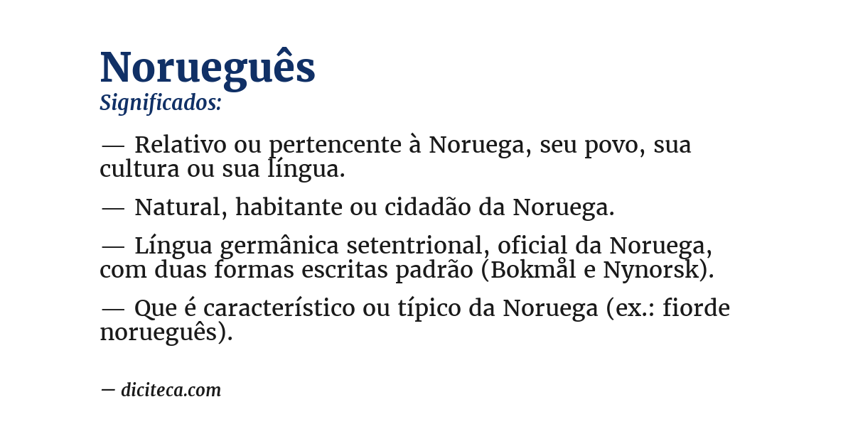 Significado de norueguês