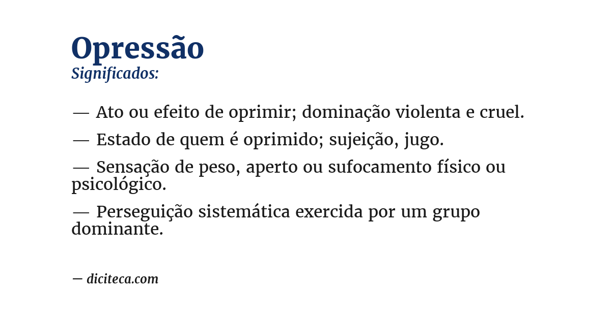 Significado de opressão