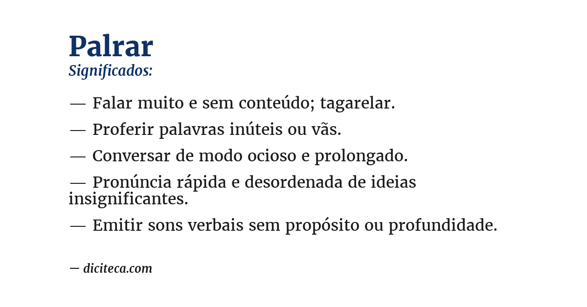 Significado de palrar