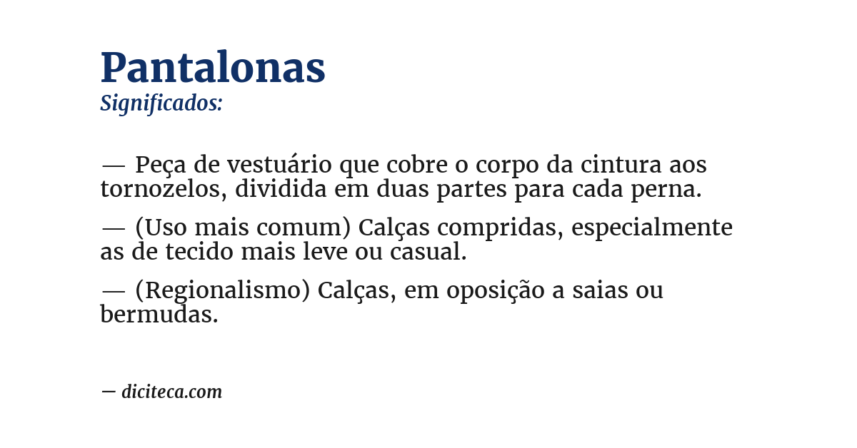 Significado de pantalonas