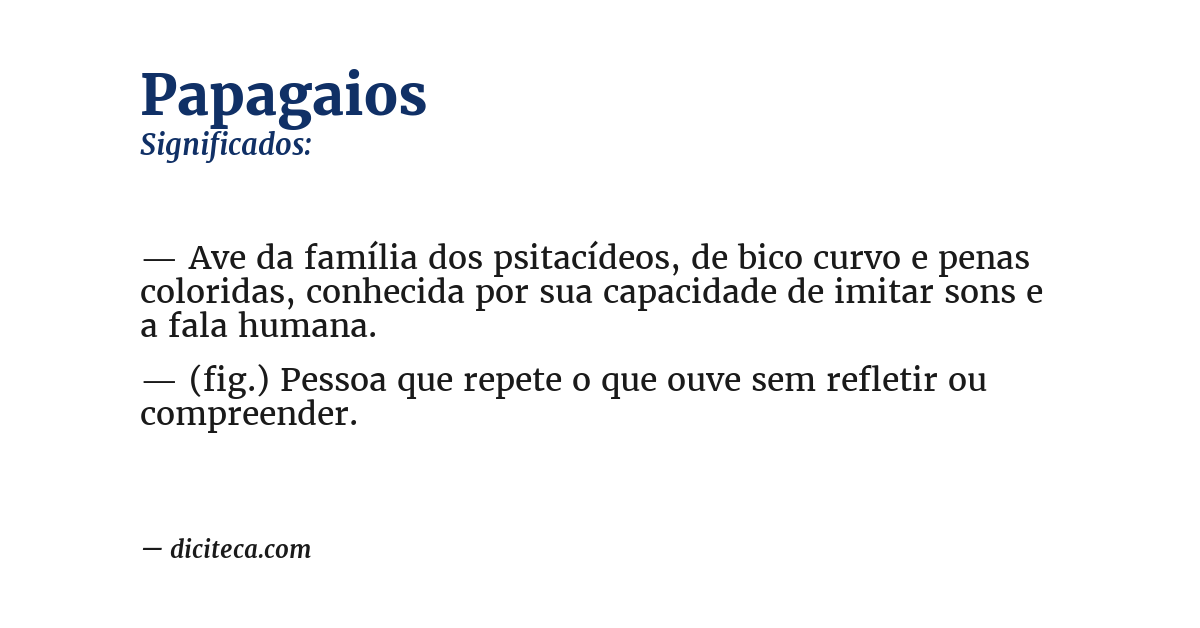 Significado de papagaios