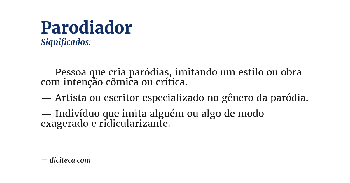 Significado de parodiador