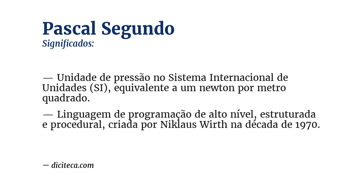 Significado de pascal segundo