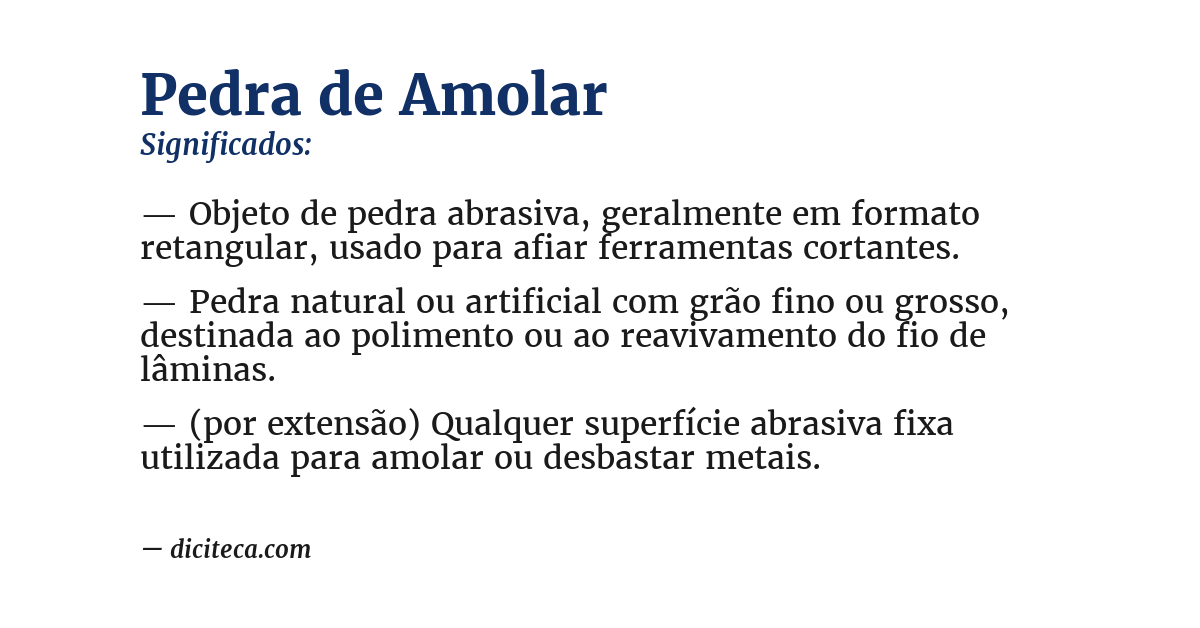Significado de pedra de amolar