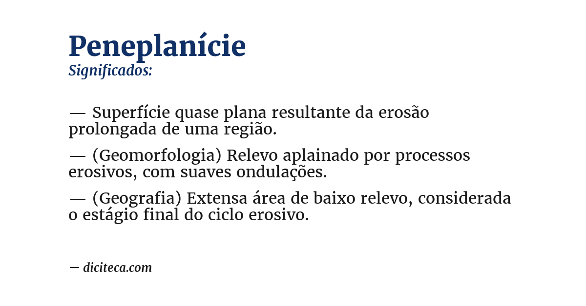 Significado de peneplanície