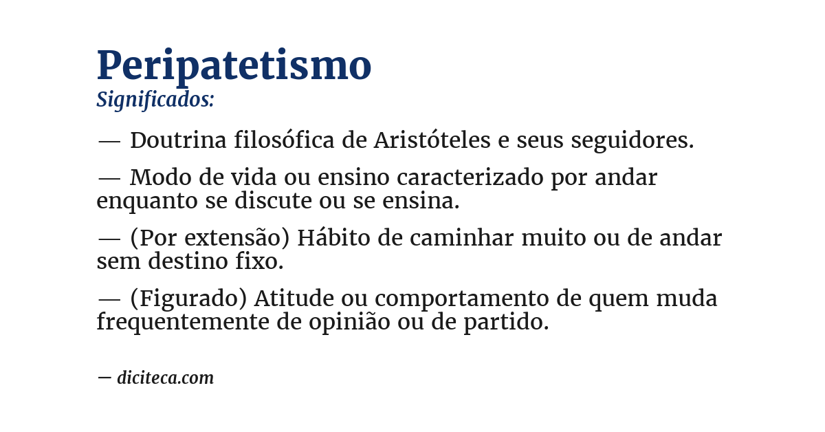 Significado de peripatetismo