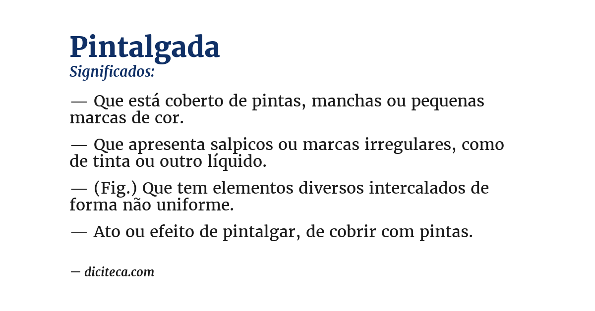 Significado de pintalgada