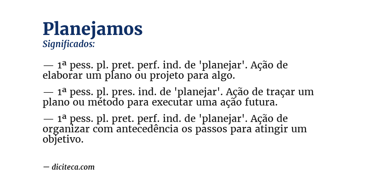 Significado de planejamos