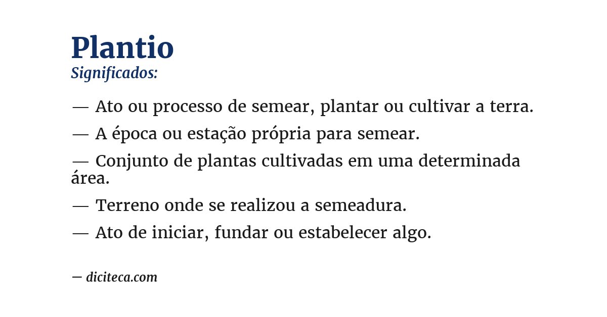 Significado de plantio