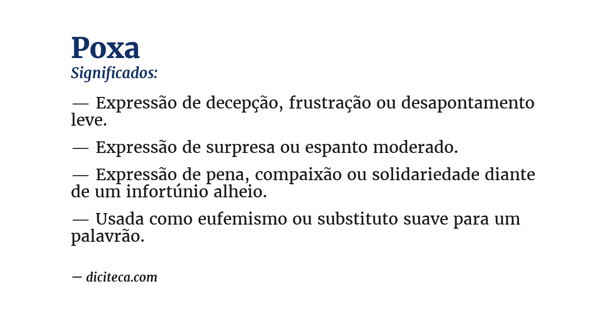 Significado de poxa