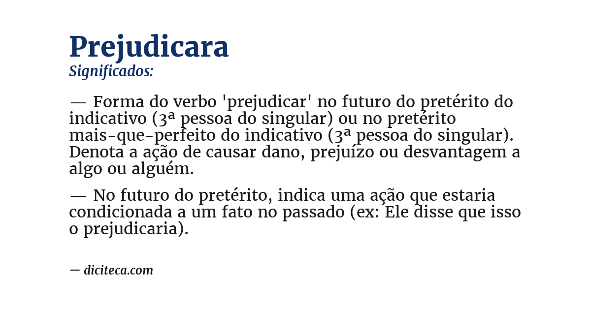 Significado de prejudicara