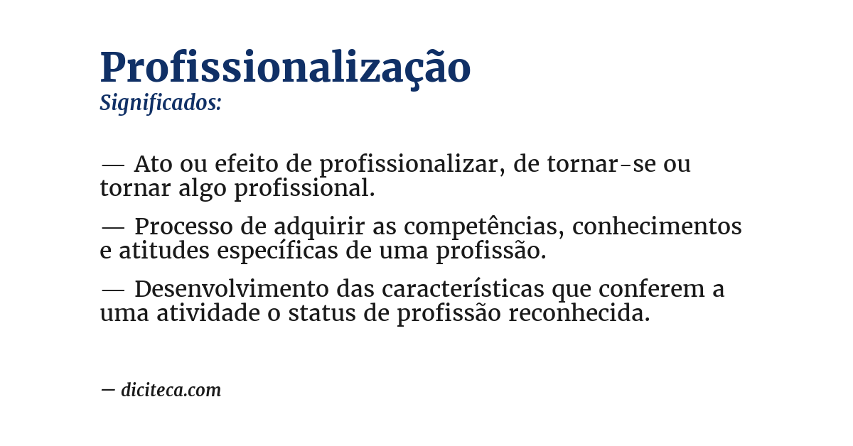 Significado de profissionalização