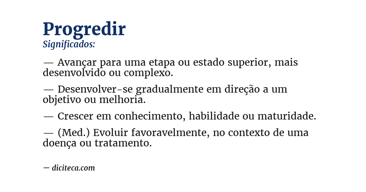 Significado de progredir