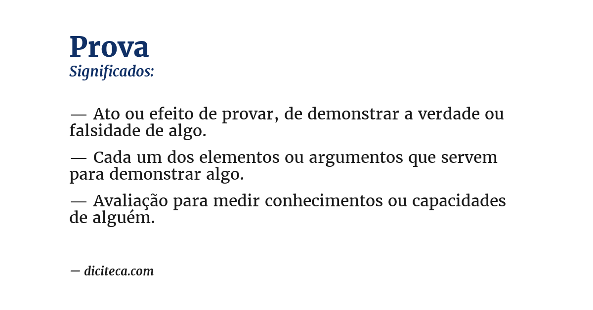 Significado de prova