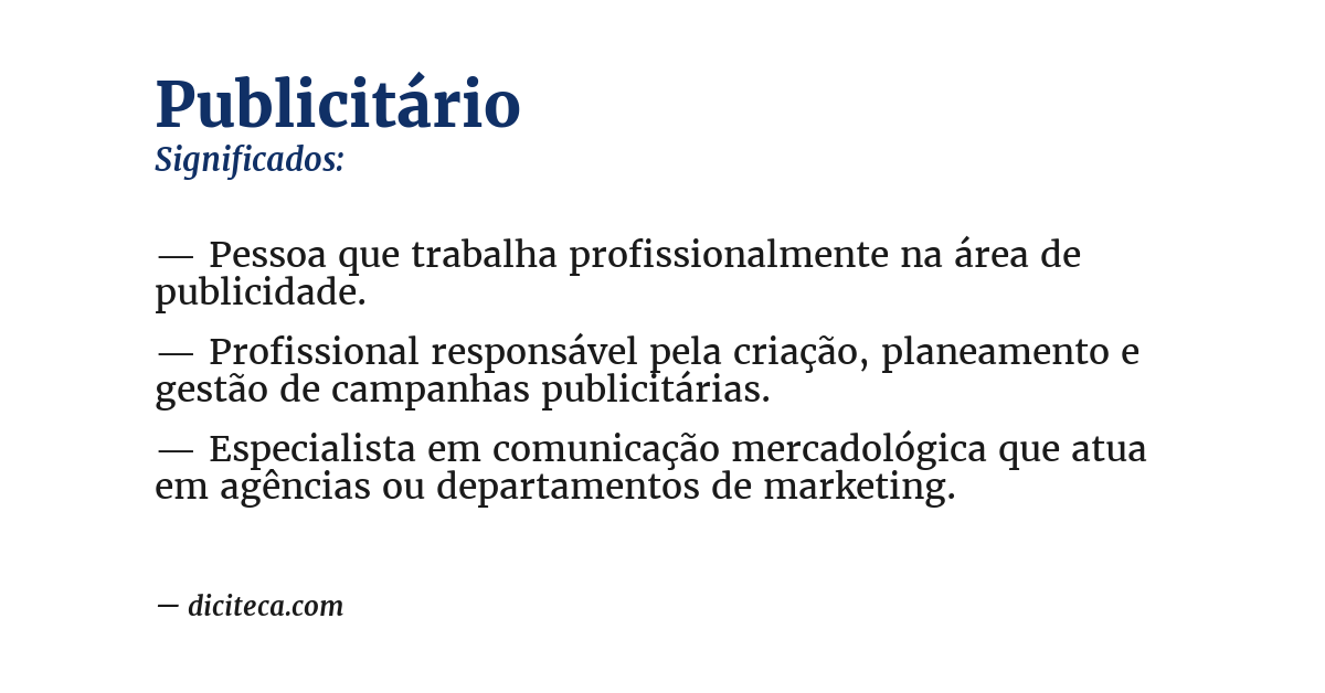 Significado de publicitário