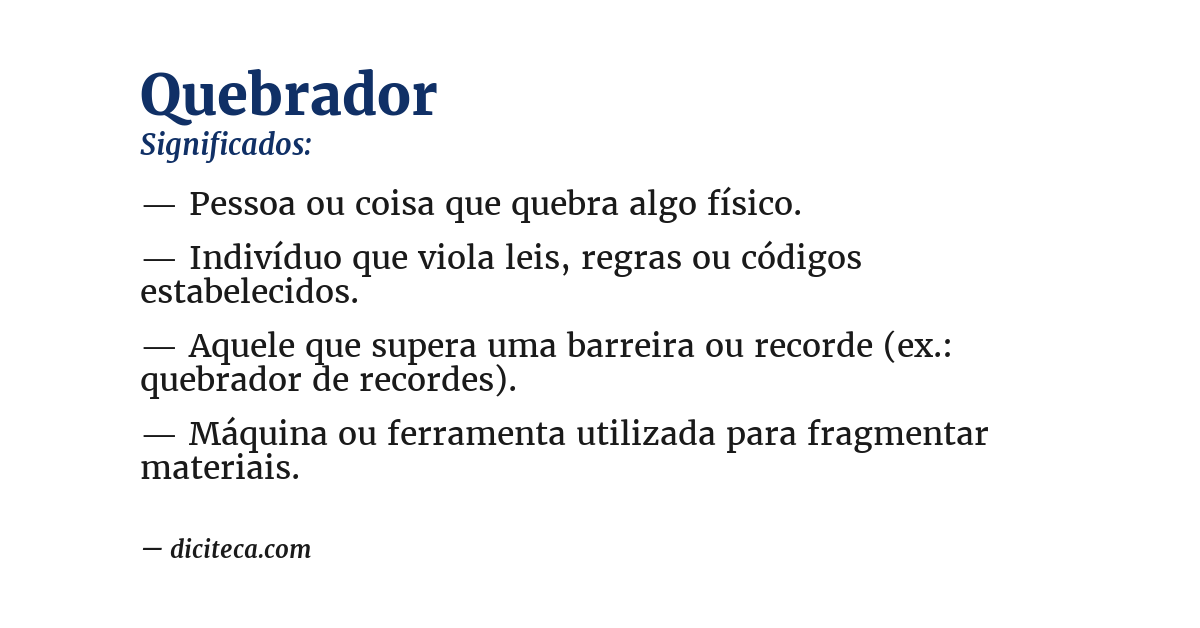 Significado de quebrador