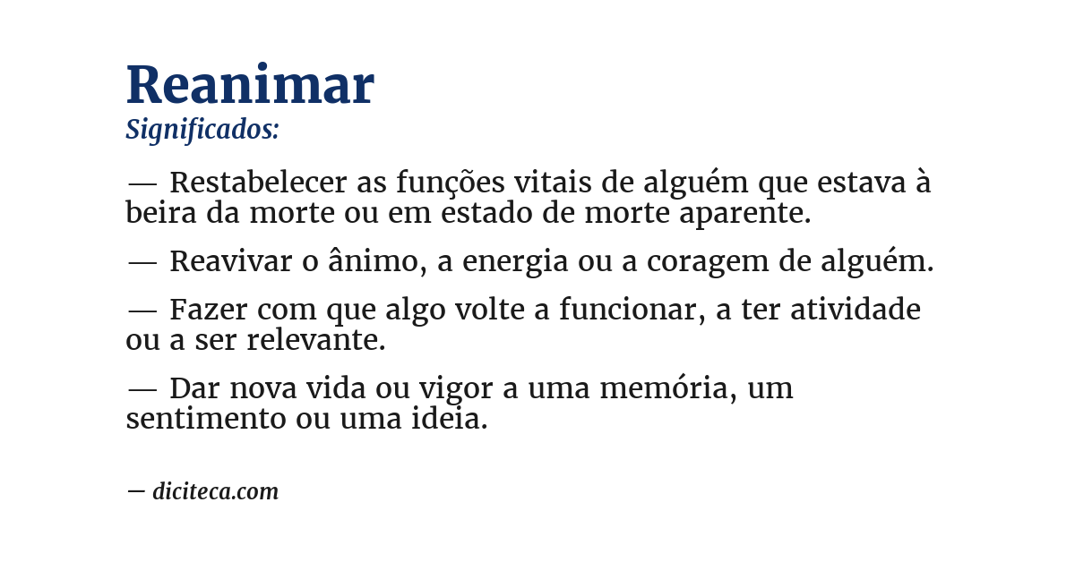 Significado de reanimar