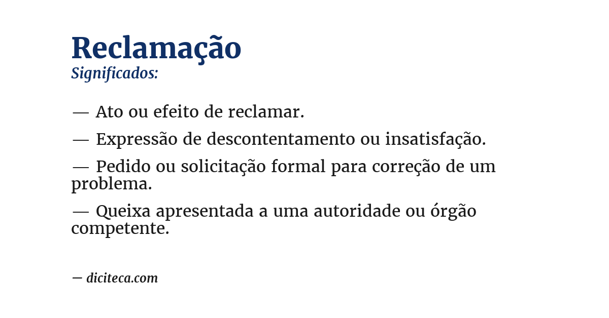 Significado de reclamação