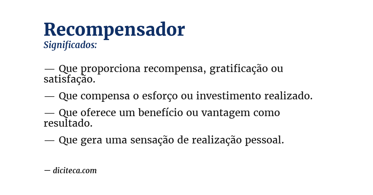 Significado de recompensador