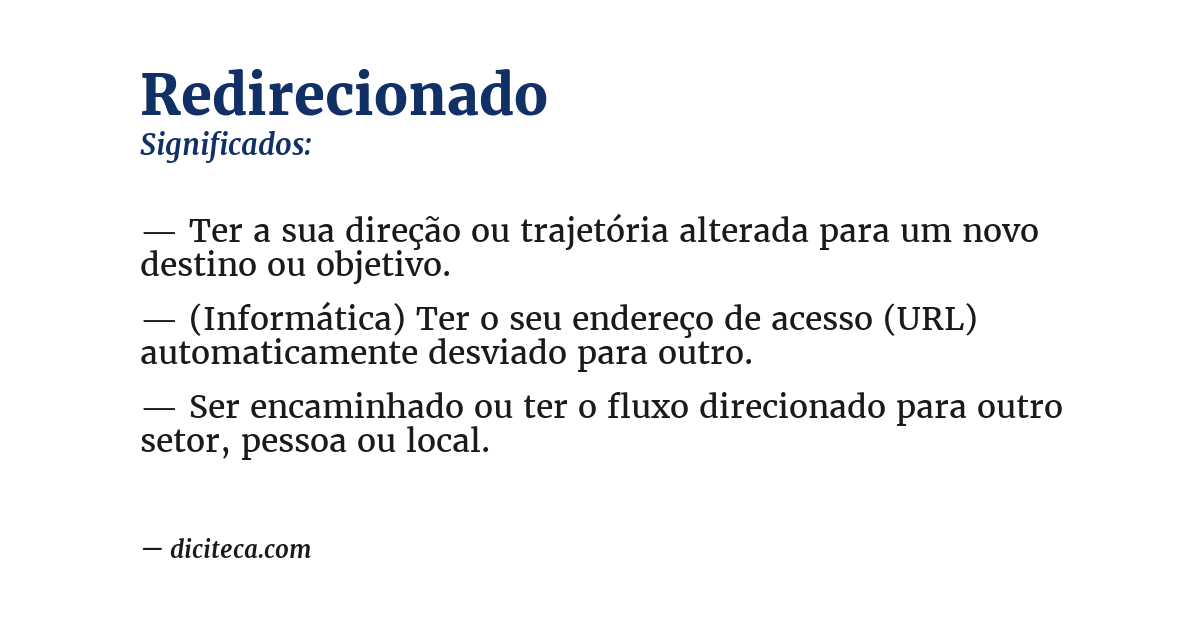 Significado de redirecionado