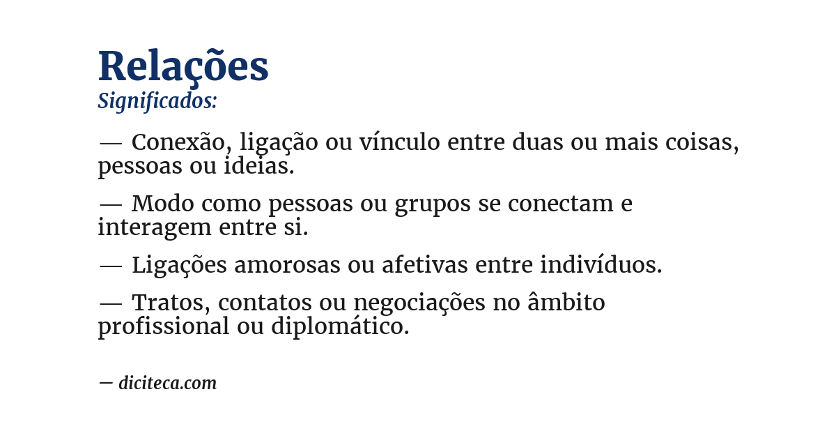 Significado de relações