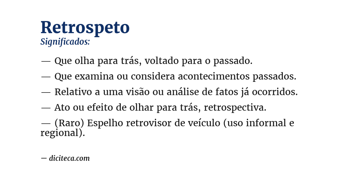 Significado de retrospeto
