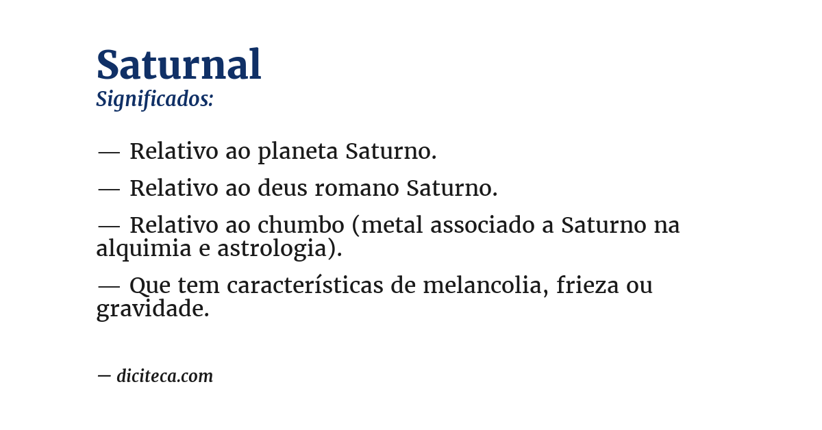 Significado de saturnal